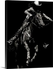 Scratchboard Rodeo IV Stretched Canvas Print