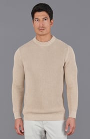 Mens Midweight Cotton Fisherman Rib Jumper