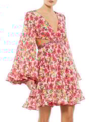 Floral Cutout Bell Mini Dress