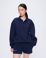 Womens DNA Heavyweight Polo Sweatshirt—navy