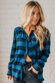 Buffalo Check Flannel Buttoned Top