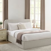 Ascot Ottoman Storage Bed - Cream Linen