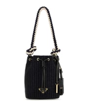 Black Crochet Mini Bucket Bag