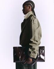 Cropped trench coat
