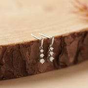 1/4 Carat Graduating Lab Grown Diamond Drop Earrings in Sterling Silver