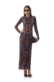 Didi Dress - Placed Umber Snake