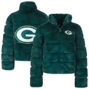  Green Bay Packers Cuce Women's Faux Fur Full-Zip Coat - Green