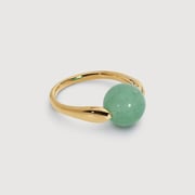 Gold Vermeil Kate Young Gemstone Pendant - Green Aventurine