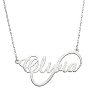 Sterling Silver Script Name Infinity Necklace