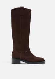 Bottes plates d'équitation en cuir