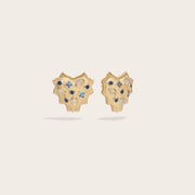 Blue Gemstone Radiant Heart Studs