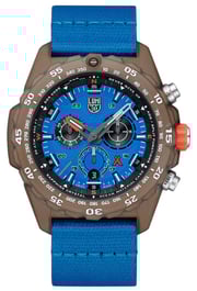Luminox Bear Grylls Survival ECO Master Chronograph Blue Dial Blue Textile Strap Date Divers Quartz Mens Watch XB.3743.ECO