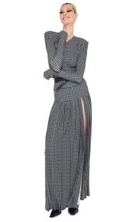 PLEATED LONG SKIRT WITH SLIT