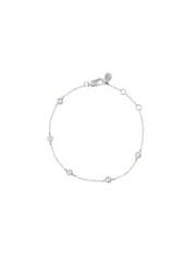 CLEMENCE, 5 STONE STRAND BRACELET, SILVER