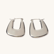 Silver Geometric Hoop Earrings