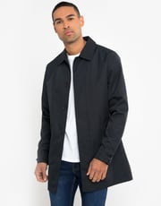 Navy Showerproof Longline Mac
