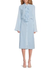 Ruffled Button-Front Shirtdress