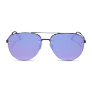 BROOKLYN - BLACK + PURPLE MIRROR SUNGLASSES