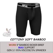 UFM Men's Pouch Underwear - Bamboo Long Boxer Brief 9 inch - MAX Support