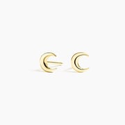 Moon Stud Earrings in 18K Yellow Gold