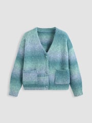 Cardigan a maglia con scollo a V e bottoni sfumati Curve & Plus