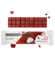 Ingredients Red Velvet Belgian Milk Chocolate 100 Calorie Bar - 24 Case Pack
