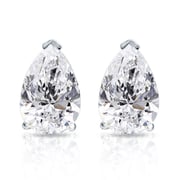 Pear Cut Moissanite VVS D Stud Earrings .925 Sterling Silver