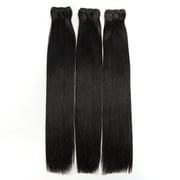 WOWANGEL Straight Raw Hair Bundles Deal 3pcs 100% Human Virgin Hair Weaves