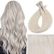 Virgin Hand Tied Weft Hair Extensions Platinum Blonde #1000