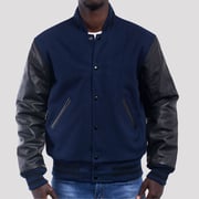 High Royal Wool Body & Black Leather Sleeves Letterman Jacket