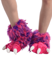 Pink Monster Kid and Adult Paw Slipper