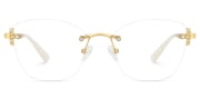 Gold Rectangle Jaxon Glasses with Rimless | Zeelool