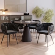 Tectake Astano Set of 4 Black Dining Chair | Wilko