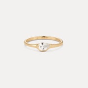 Solid Gold White Sapphire Zephyr Ring