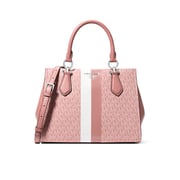 Michael Kors Marilyn Medium Signature Logo Stripe Satchel Bag - Pink