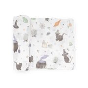 Cotton Muslin Swaddle Blanket - Cats and Cauldrons