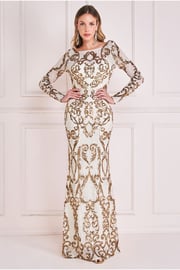 Sequin Cowl Back Maxi