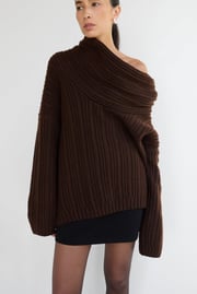 OVERSIZED SLOUCHY OFF THE SHOULDER SWEATER