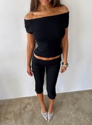 Baseline Boat Neck Top Black