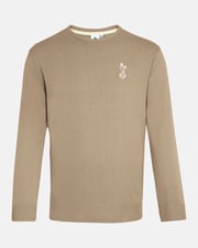 Spurs Mens Crew Neck Mink Cotton Jumper