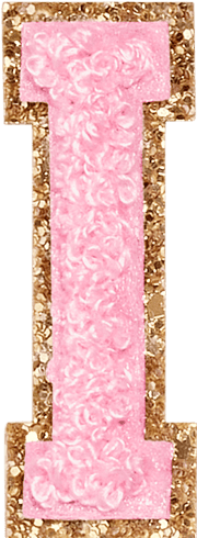 Flamingo Glitter Varsity Letter Patch