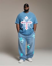 Big & Tall Men's Faith JESUS Wash Water Denim Suit