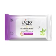Lacto Calamine Oil Control Face Wipes, Makeup Remover Wipes With Neem & Aloe 30 Usable Wipes