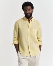 Regular Fit Garment-Dyed Linen Shirt