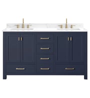 Avanity MODERO-VS60-NB Modero 60" Freestanding Double Bathroom Vanity in Navy Blue with Undermount Sink and Top