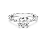 Constella cocktail ring, Round cut, Pavé, White, Rhodium plated