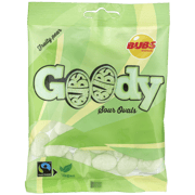 BUBS GOODY Fruity Pear Sour Ovals Peg Bag (Sweden) - 3.17oz (90g)