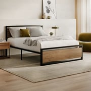The Trenton - Metal Bed Frame with Wooden Headboard | 3 Yr Warranty | Nectar