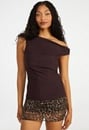 Draped Off Asymmetrical Top