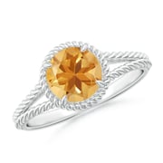 Citrine Twist Rope Split Shank Ring